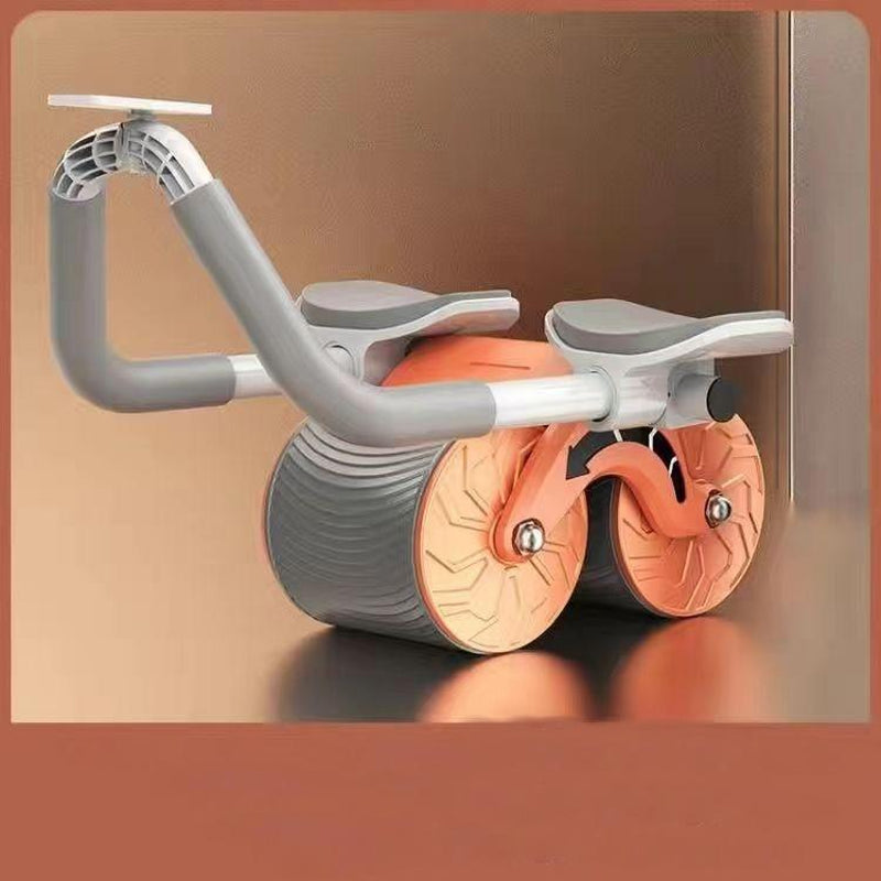 Ab Roller Wheel Workout Abdominal Fitness Wheel for Core Muscles Training with Digital Timer Phone Holder Smart Rebound Dual-Wheel Design Eco-Friendly Build Maquina Abdominal