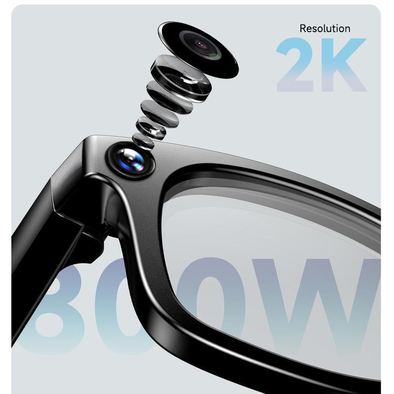 HIRO Smart AI Camera Glasses with 8MP Resolution Convenient Button Touch Adjustment for Travel Outdoor Adventures Hands-Free Photography 160+Languages Real-Time Translation Bluetooth Wireless Wearable Video Recording