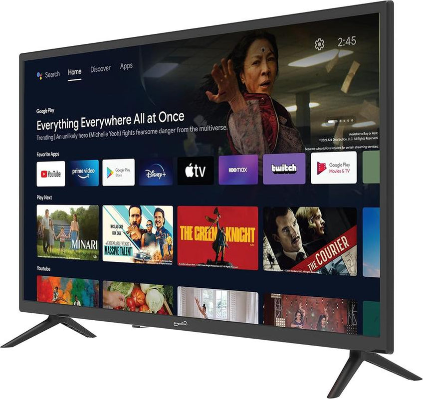 Supersonic 32-Inch LED Smart HDTV SC-3250GTV with Remote Control 1080P Resolution 60Hz Refresh Rate Google Assistant Built-In ATSC NTSC
