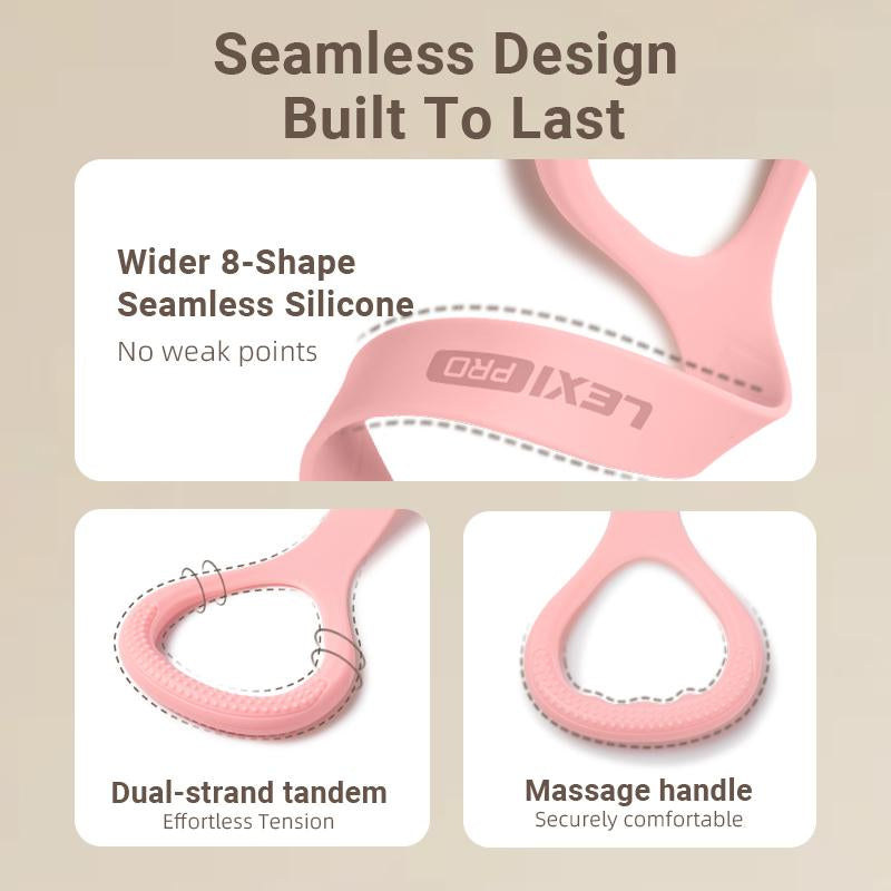 Resistance Bands Figure 8 Exercise Bands for Women Silicone Material Expander Band Back Toning Arms Chest Home Gym Yoga Equipment Quick Workout for Muscle Toning Physical Therapy Stretching Gear